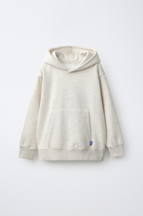 PLAIN HOODIE - Ecru / Marl by Zara - Image 0