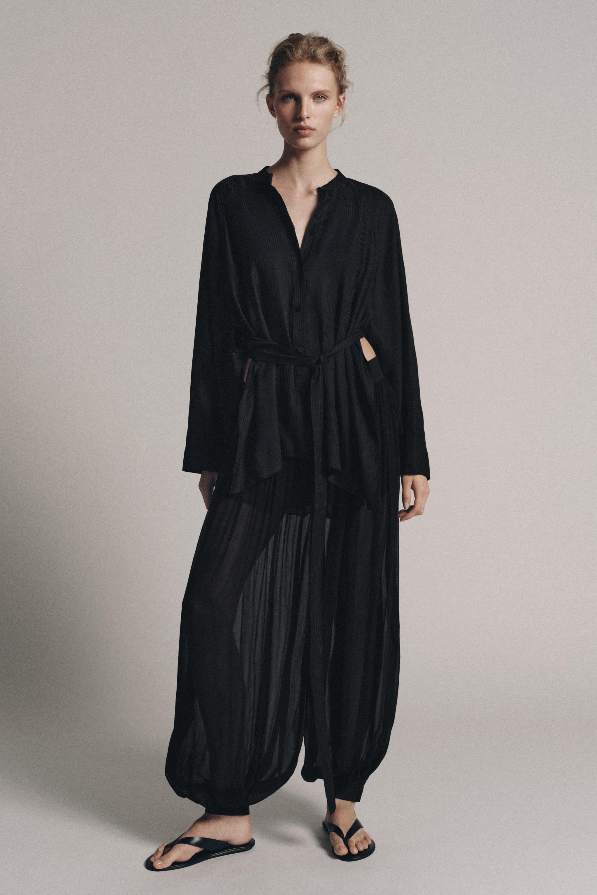 Женские рубашки Zara BELTED SHIRT ZW COLLECTION