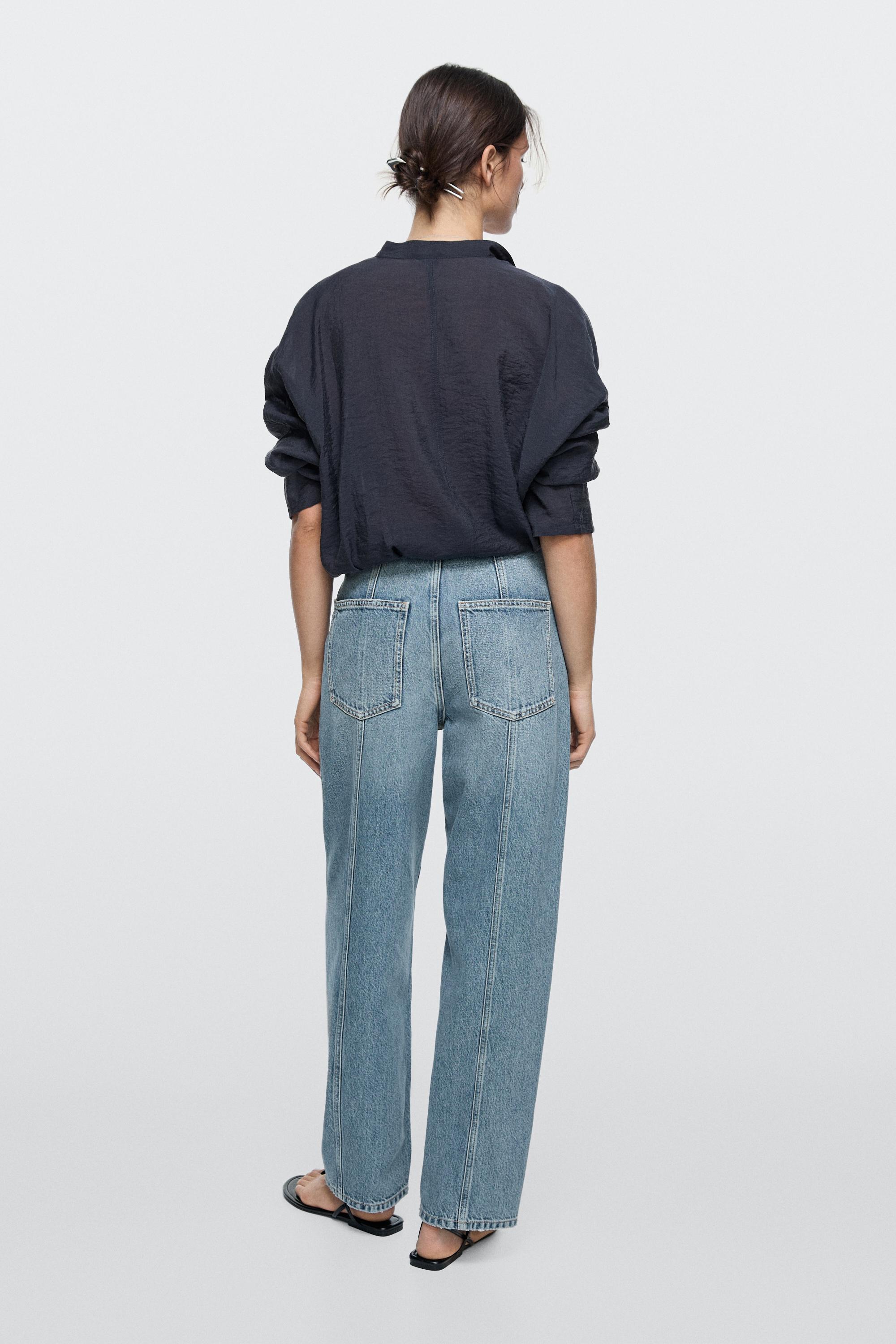 Barrel fit jeans with seam details