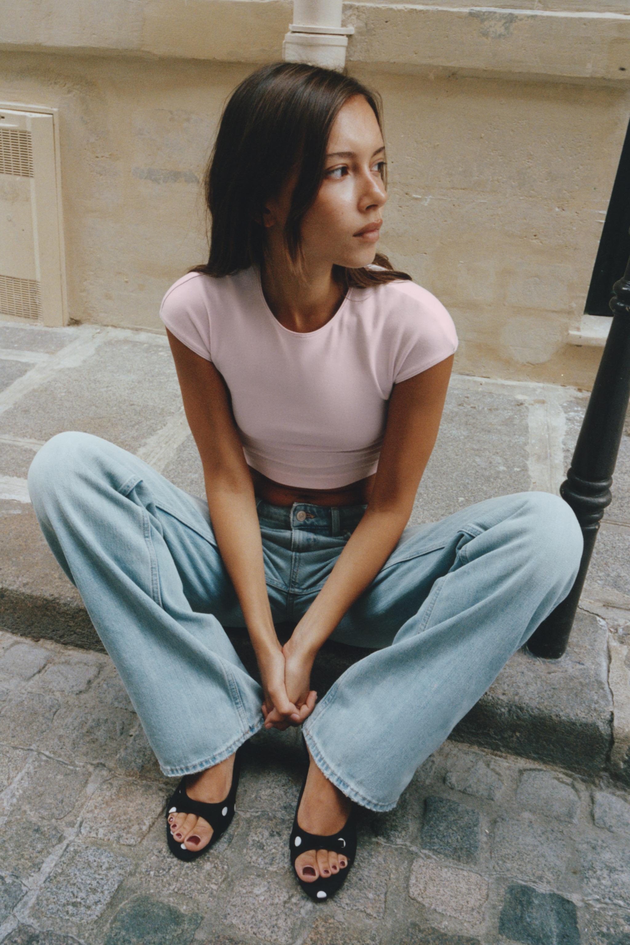 TRF LOW RISE WIDE LEG JEANS