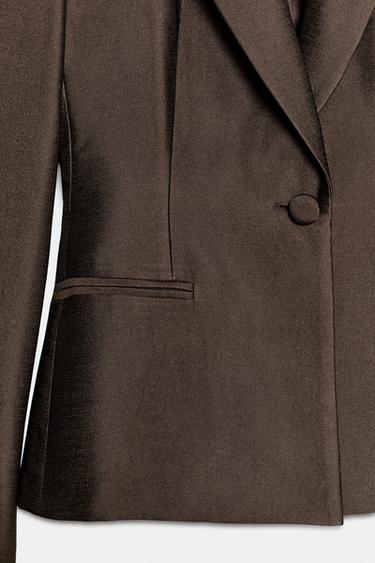 BLAZER AJUSTÉE SATINÉE - Marron de Zara - Image 8