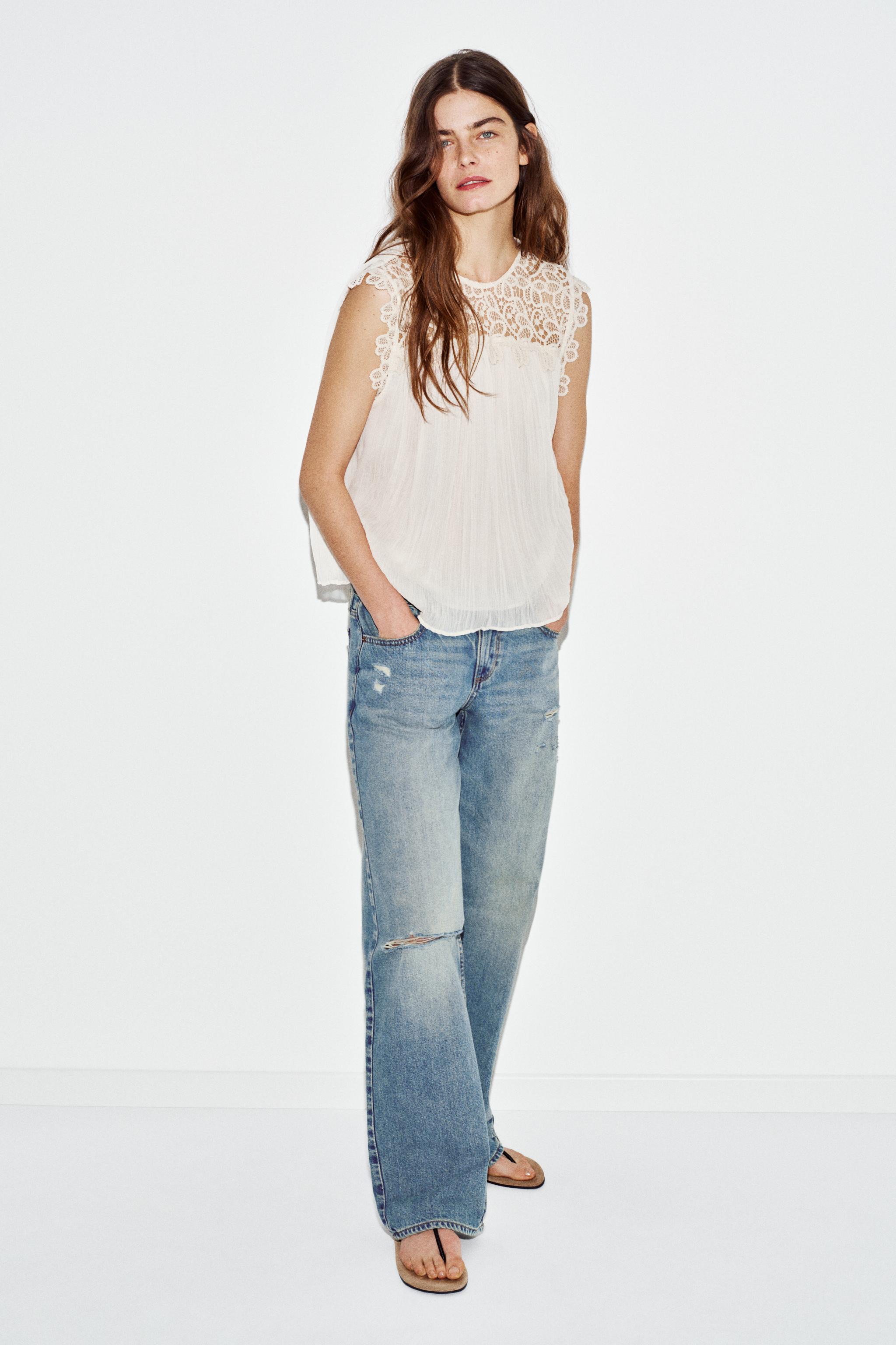 クロシェ編みディテールトップス - エクリュ | ZARA Japan / 日本