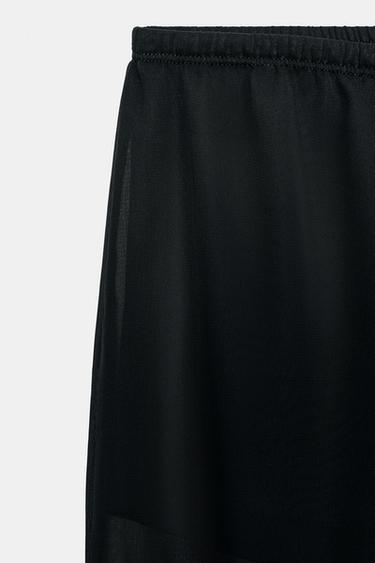 PANTALON FLUIDE SEMI-TRANSPARENT - Noir de Zara - Image 2
