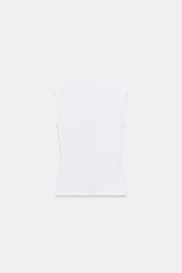 T-SHIRT SANS MANCHES - Blanc de Zara - Image 7