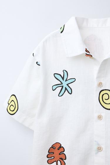 CHEMISE IMPRIMÉE COQUILLAGES - Écru de Zara - Image 2