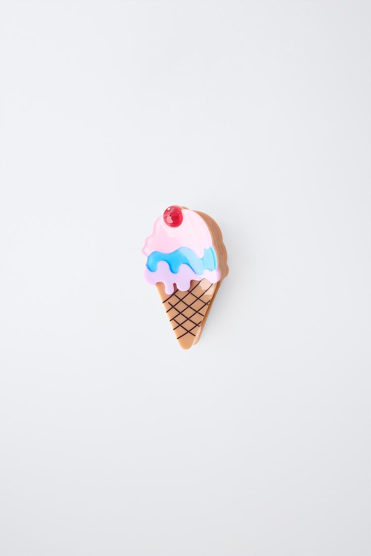 Clip para cabello con forma de helado
