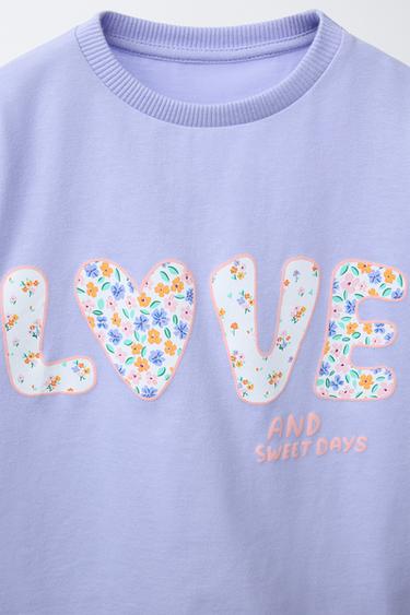 PRINTED CYCLING T-SHIRT AND LEGGINGS JOGGING SET - Mauve by Zara - Image 2