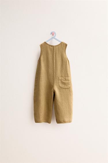 ZARA TIMELESS - 100% LINEN LONG DUNGAREES - Oil by Zara - Image 1