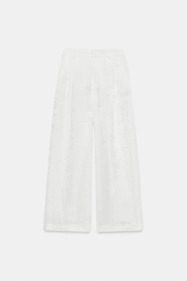 ZW COLLECTION LIMITED EDITION JACQUARD TROUSERS - White by Zara