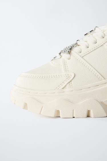 TENNIS SEMELLE ÉPAISSE À BRELOQUES - Blanc de Zara - Image 3
