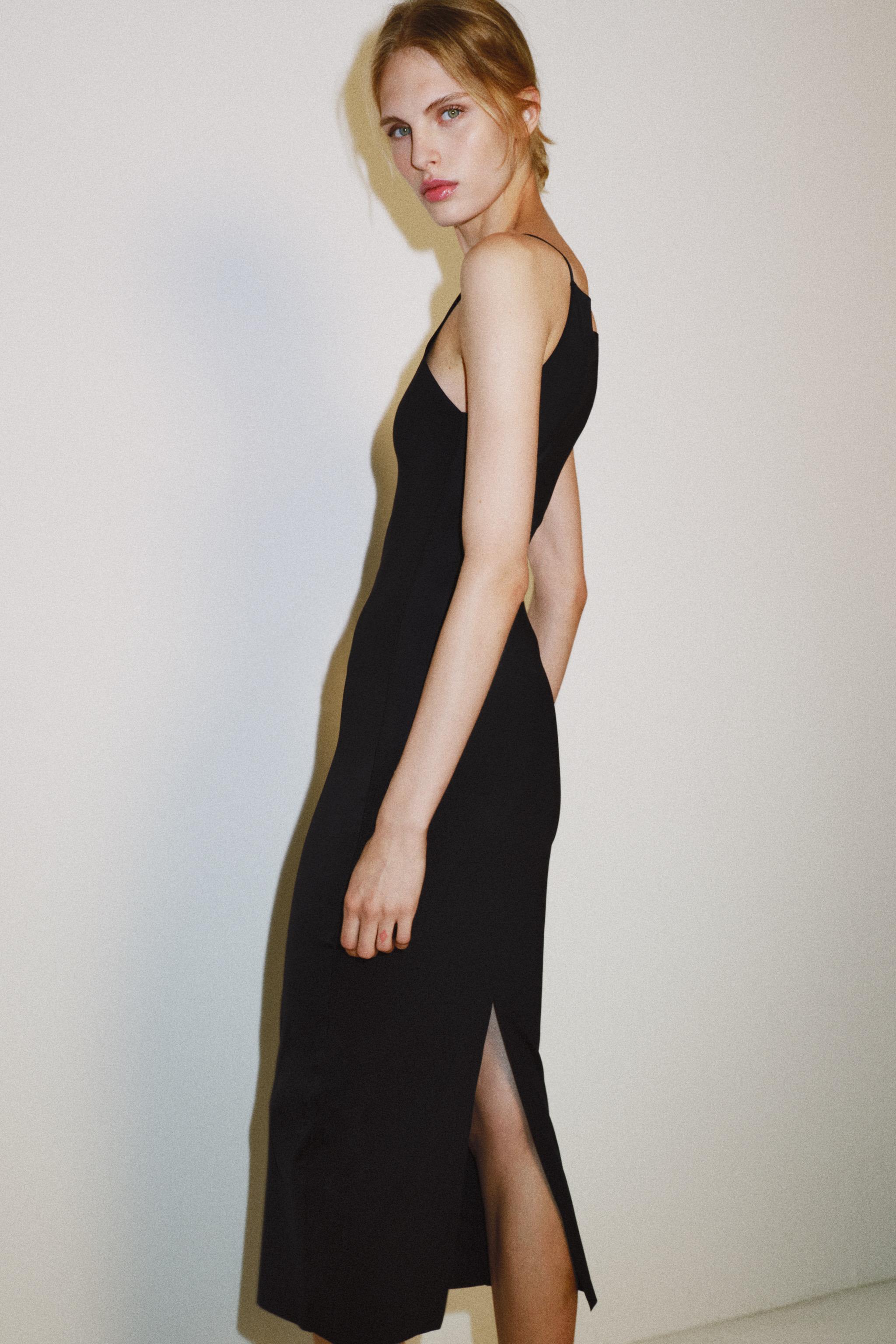 Женские платья Zara POLYAMIDE BLEND MIDI DRESS — фото 3
