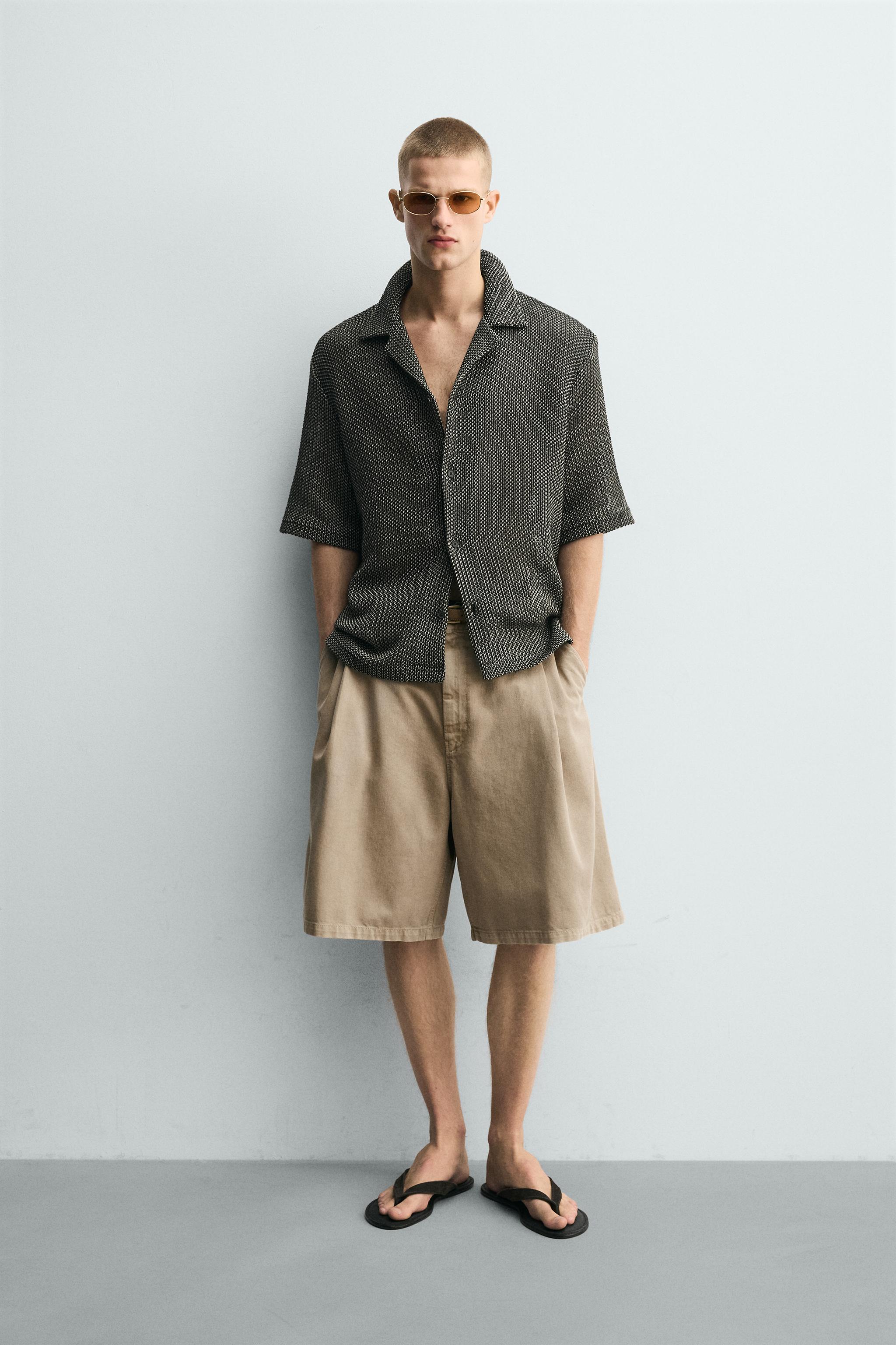 RELAXED FIT TEXTURED SHIRT - Black | ZARA United States