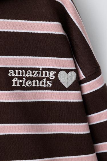 STRIPED HOODIE - Burgundy by Zara - Image 4