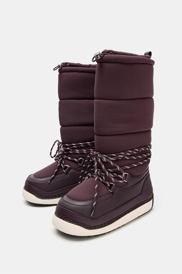 BOTTINES À LACETS SKI COLLECTION - Bordeaux de Zara - Image 3