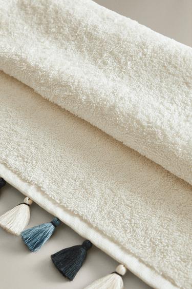 BATH TOWEL WITH TASSELS - Blues by Zara - Image 3