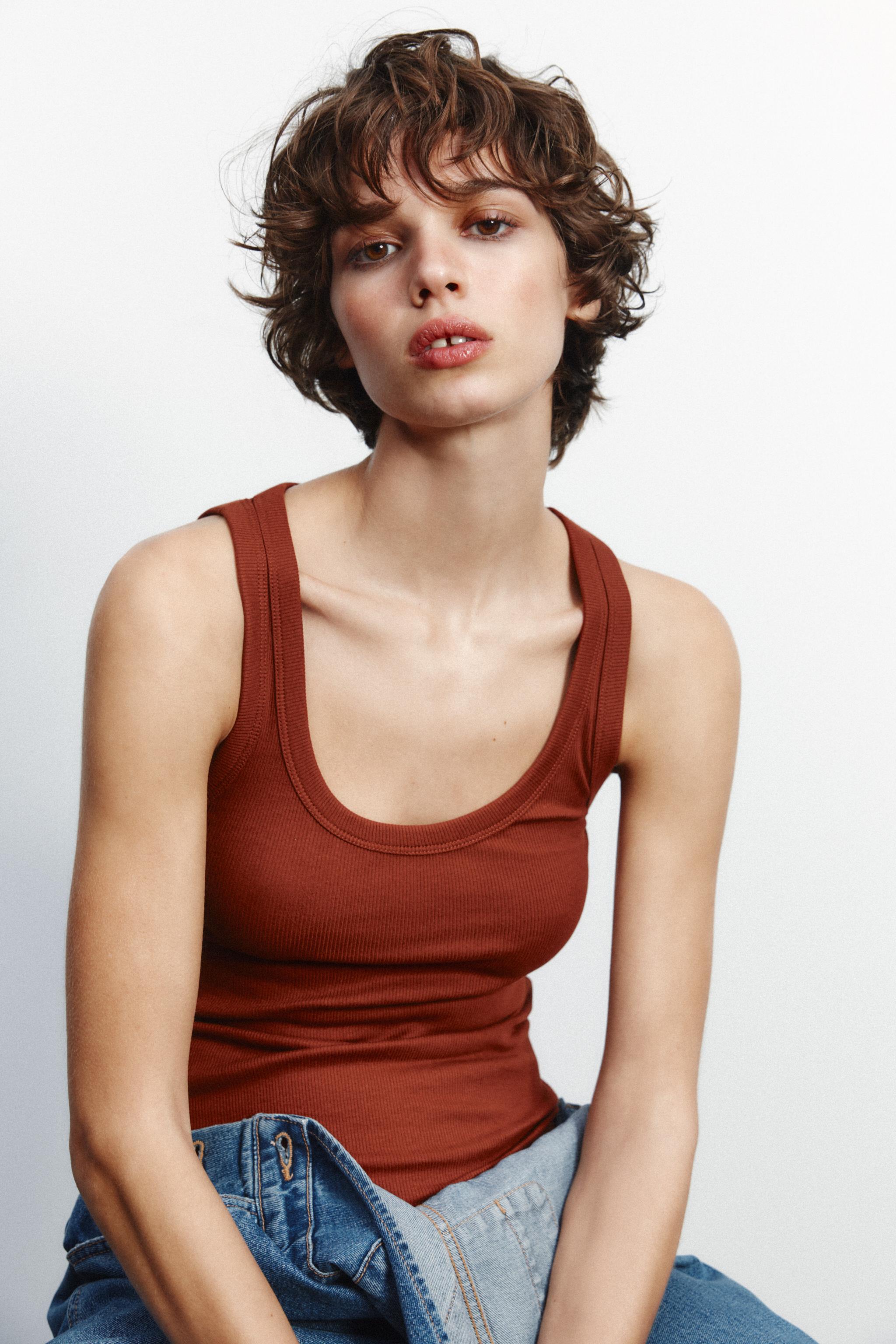 STRAPPY RIB TOP - Black | ZARA United States