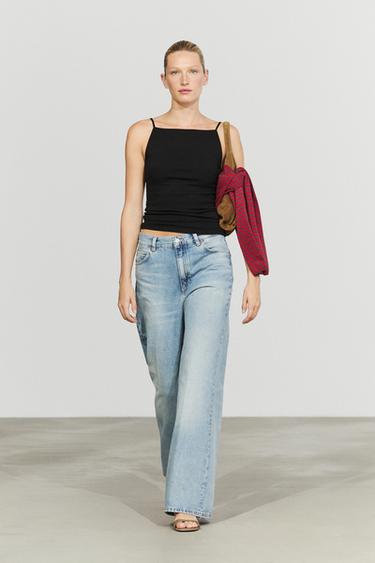 Zara High-waist palazzo jeans - Light blue - Image 0