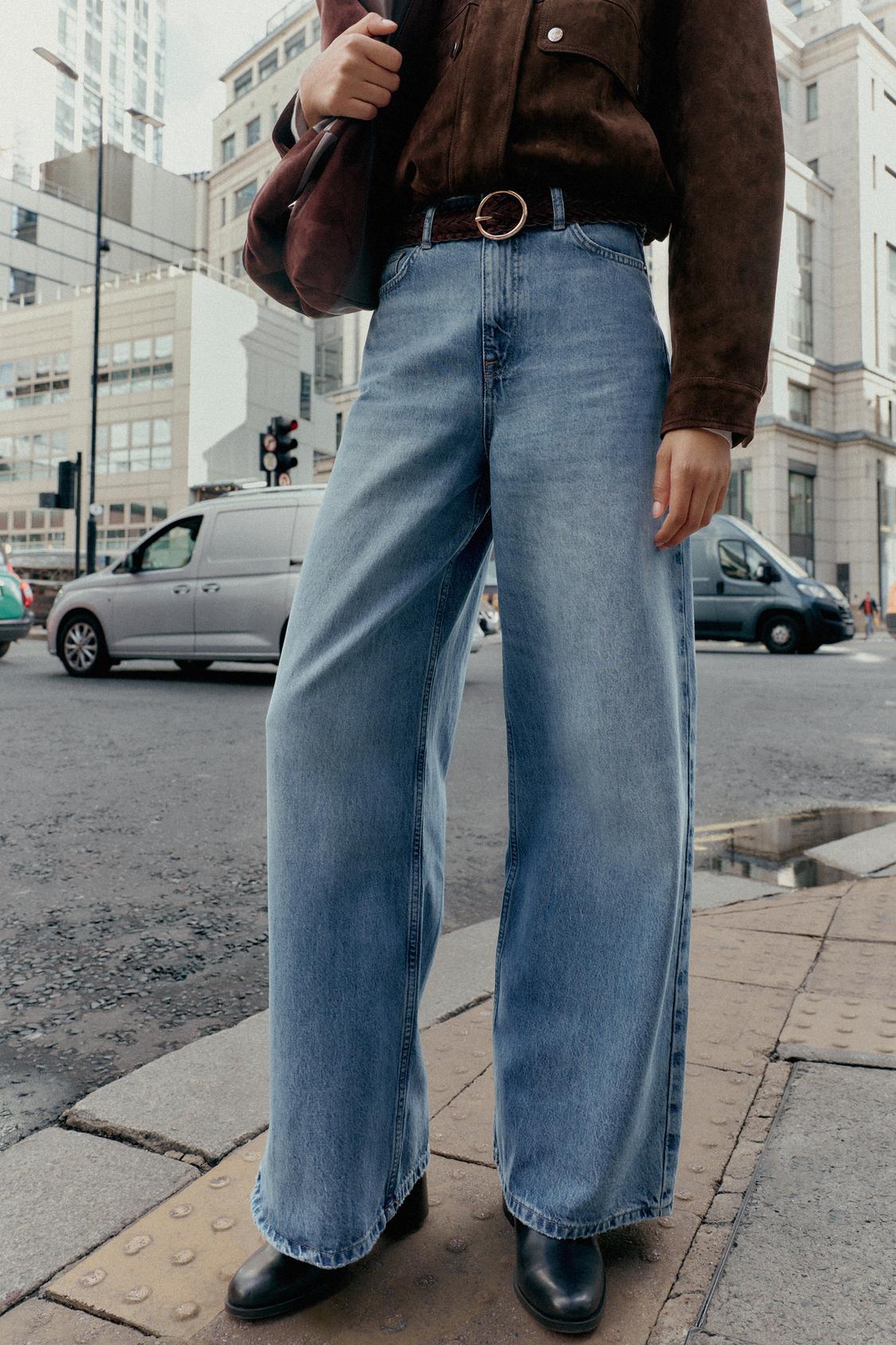 Z1975 HIGH-WAISTED WIDE LEG FULL LENGTH JEANS WITH BELT