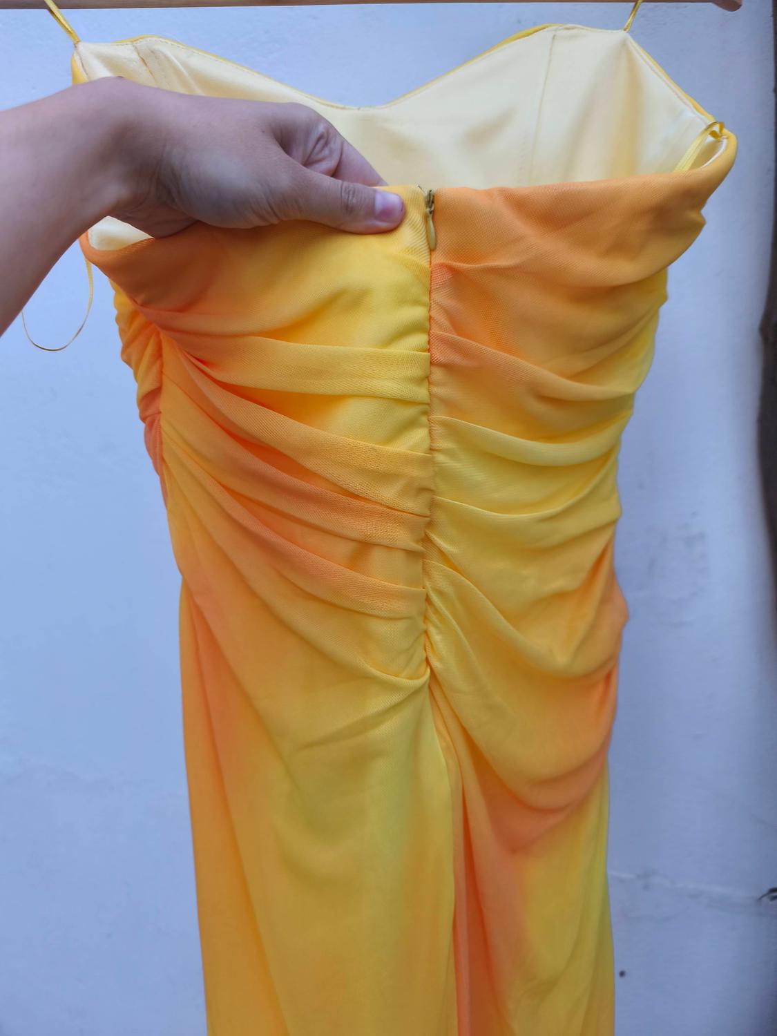 PRINTED TULLE STRAPLESS DRESS - Image 9