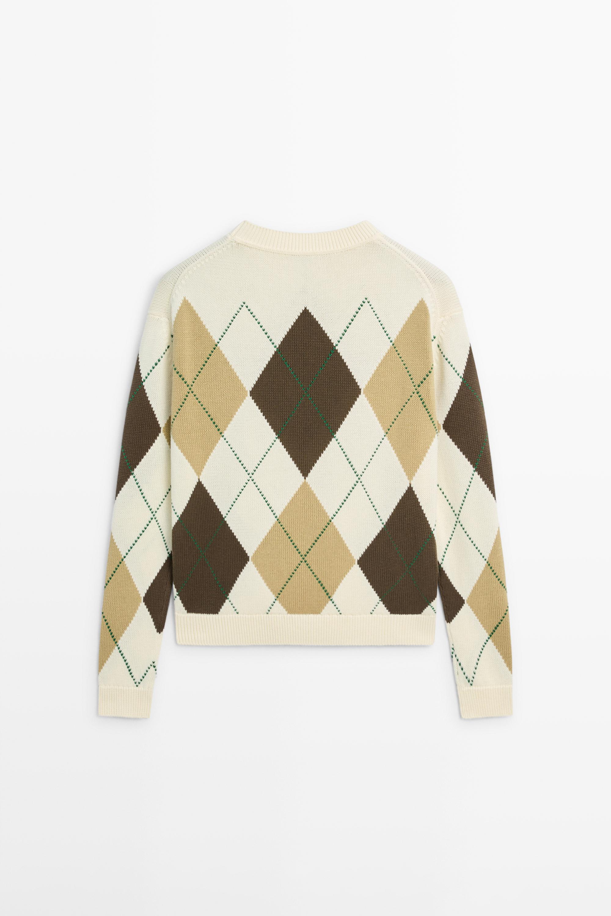 Pull en maille losanges 100% coton
