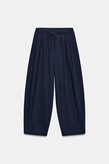 PANTALÓN BALLOON - Marino de Zara