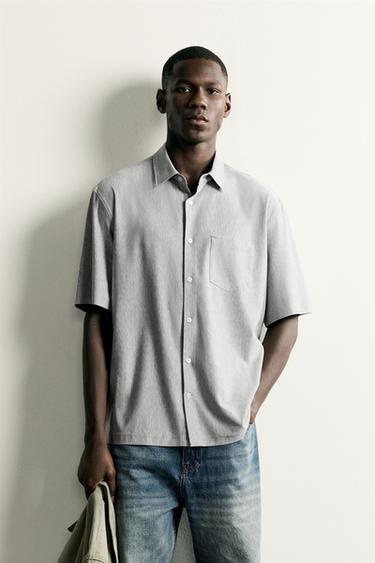 REGULAR FIT COMFORT STRIPED SHIRT - Green stripe by Zara