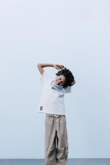 BAGGY CANVAS TROUSERS WITH POCKETS - Taupe grey by Zara