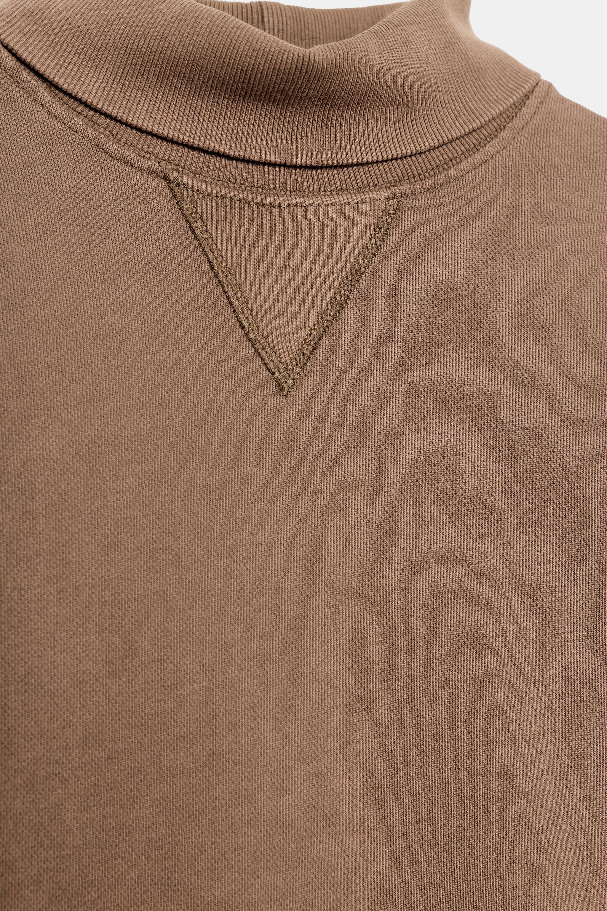 Женские худи Zara WASHED EFFECT MOCK NECK SWEATSHIRT — фото 9