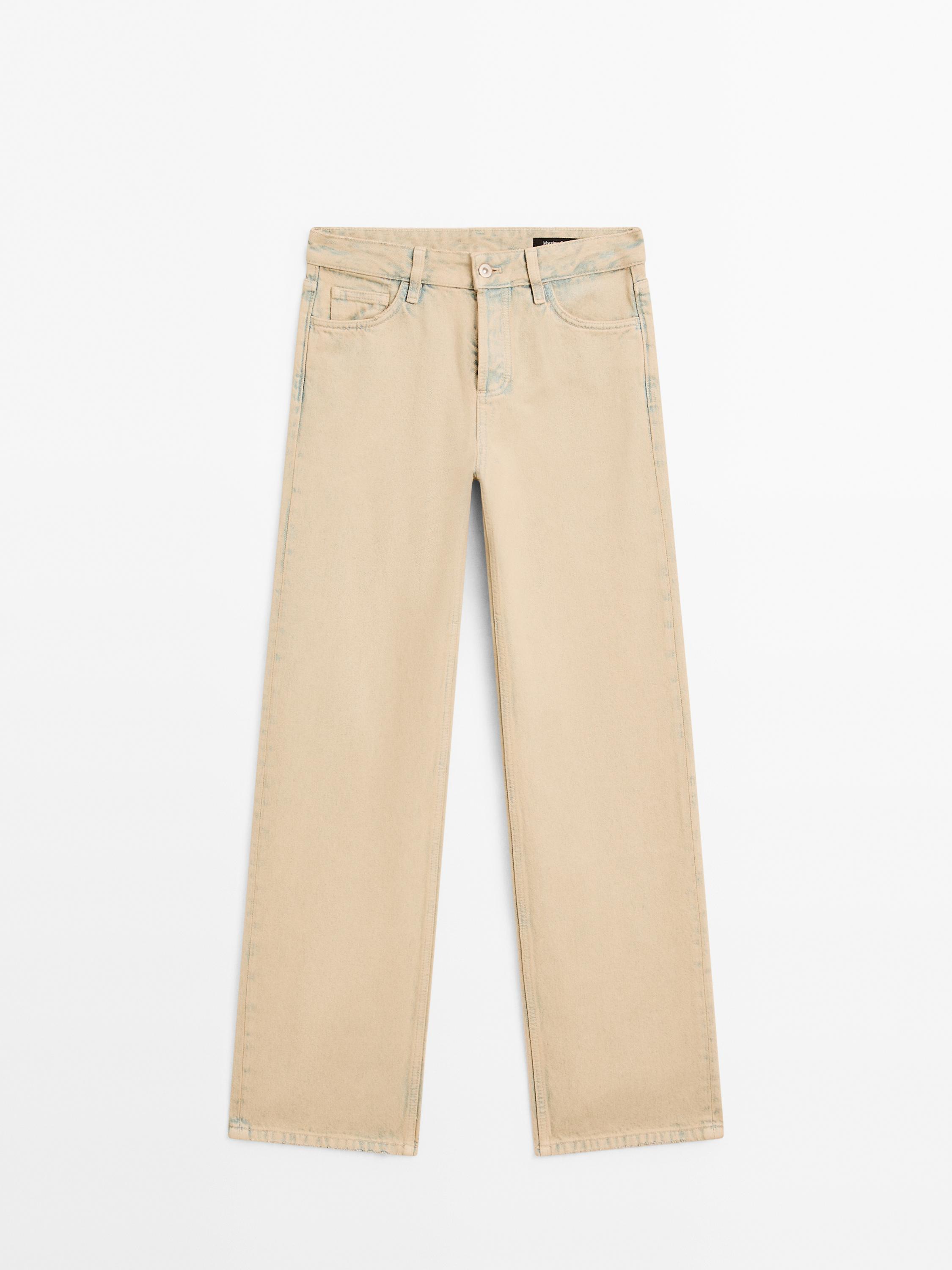 Jean large mid-rise coton