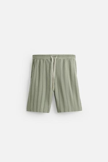 Zara LINEN - VISCOSE SHORTS - Striped