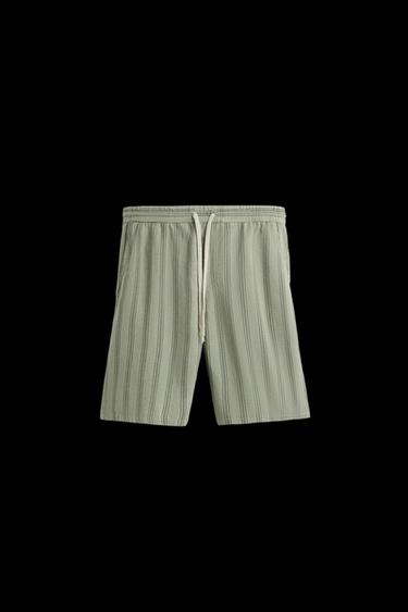 BERMUDASHORTS AUS LEINEN UND VISKOSE - Gestreift von Zara