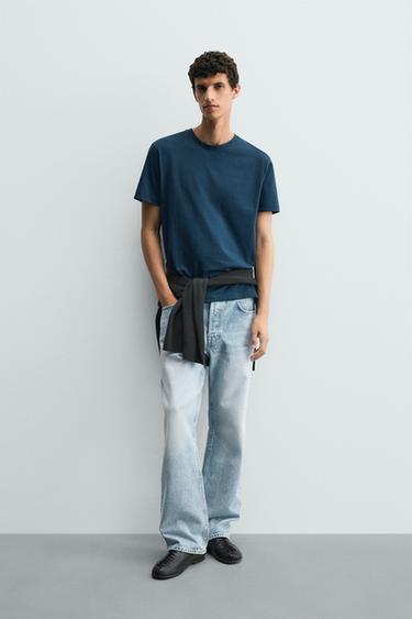 CAMISETA BÁSICA REGULAR FIT - Azul pato de Zara - Imagen 0