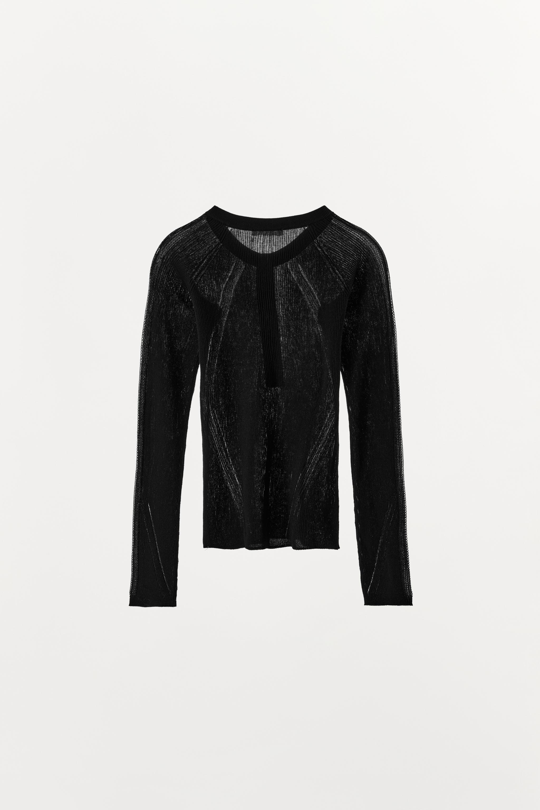 RIB KNIT BUTTON T-SHIRT