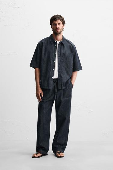 Zara JEANS JOGGER OPUŠTENOG KROJA – indigo – Slika 0