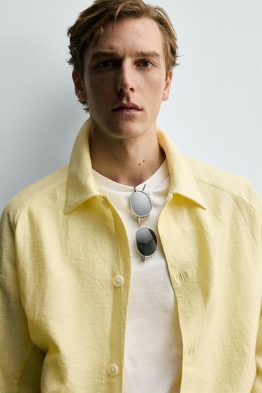 RELAXED FIT TECHNICAL OVERSHIRT - Light yellow by Zara - Image 4