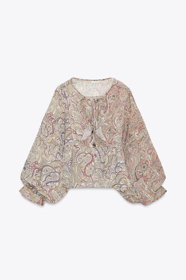 PRINTED SHIRT WITH RUFFLES - Multicoloured by Zara