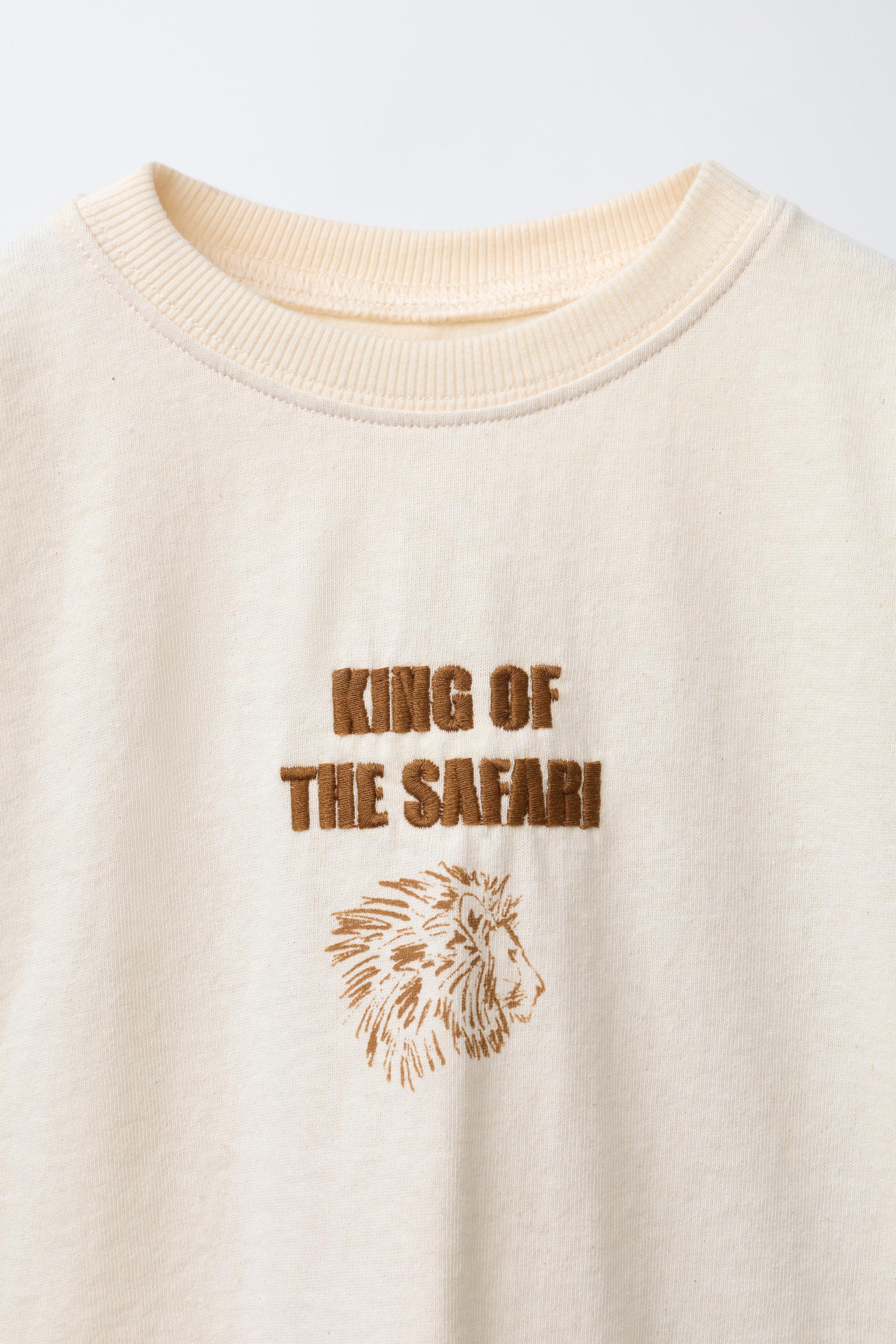 アニマル刺繍Tシャツ - エクリュ | ZARA Japan / 日本