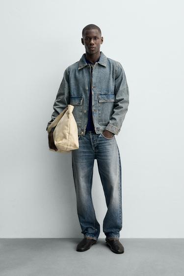 Zara REGULAR FIT DENIM OVERSHIRT - Pastel blue - Image 0