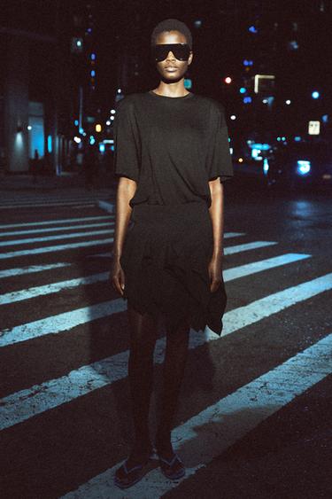 ZW COLLECTION SHORT RUFFLED SKIRT - Black by Zara - Image 5