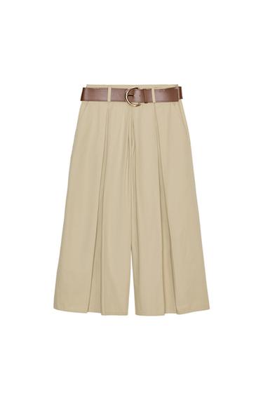 CULOTTES WITH BELT - Mid-camel by Zara
