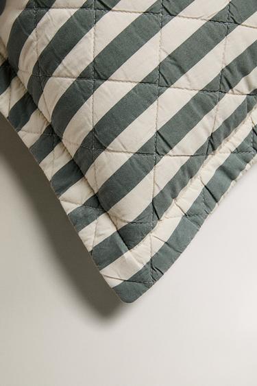 HOUSSE DE COUSSIN ENFANT RAYURES COTON - Vert / Bleu de Zara - Image 1
