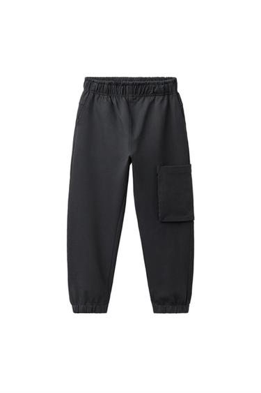 PANTALÓN FELPA JOGGER CARGO - Gris antracita de Zara