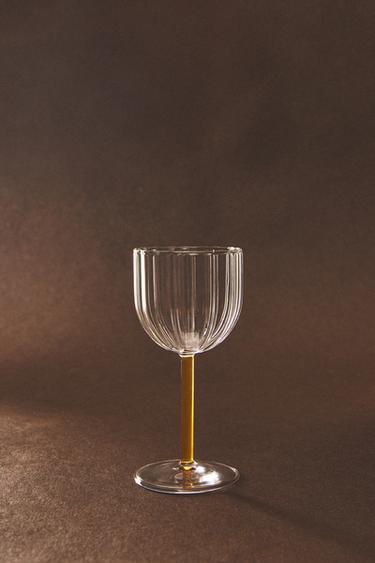 VERRE BOROSILICATE TIGE COULORÉE - Moutarde de Zara