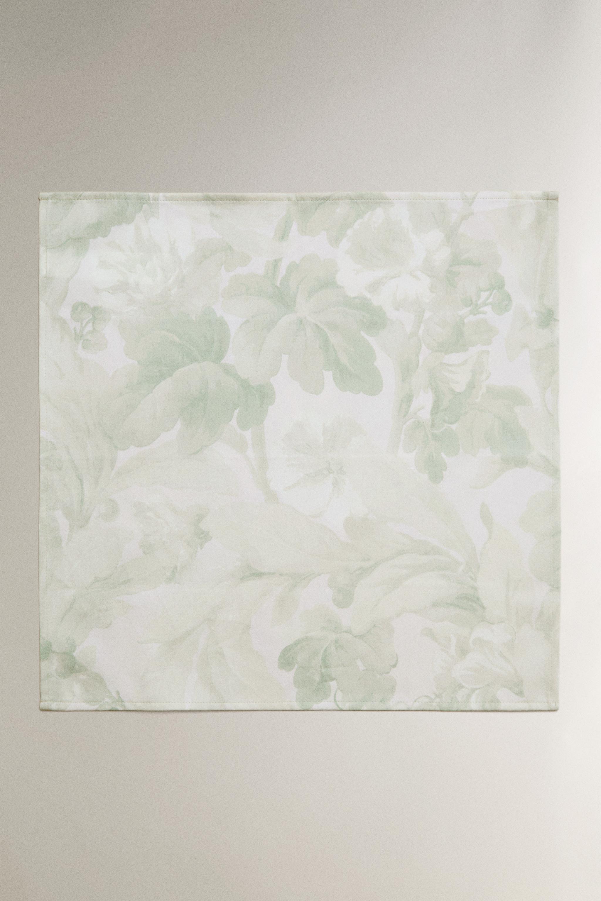 PLANT PRINT NAPKIN PACK (PACK OF 2) — GREENISH