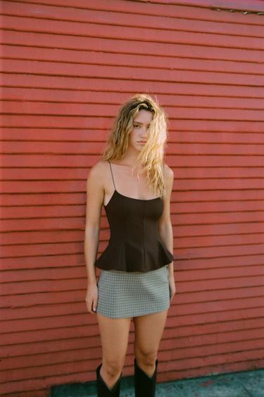 SKORT WITH BELT - Grey / Tan by Zara - Image 3