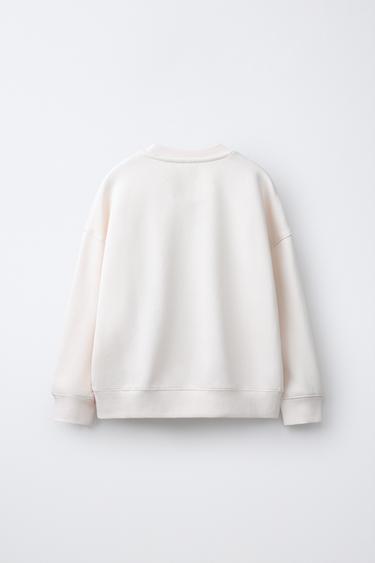 FLORAL CORD SWEATSHIRT - Ecru by Zara - Image 1