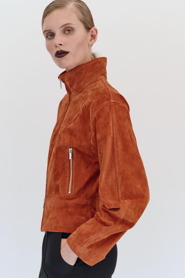 Chaqueta de cuello alto 100% piel 3