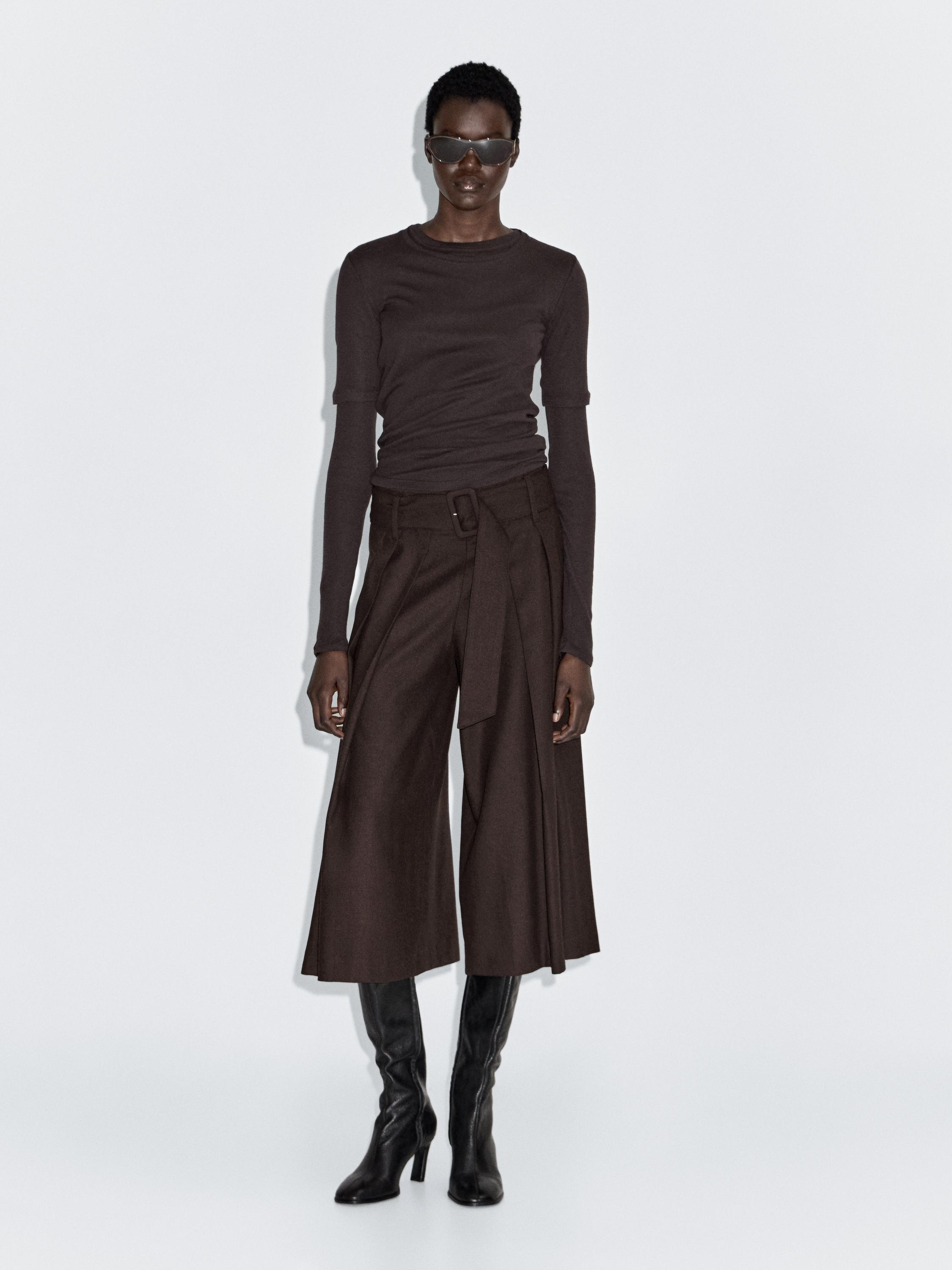 Jupe-culotte avec ceinture