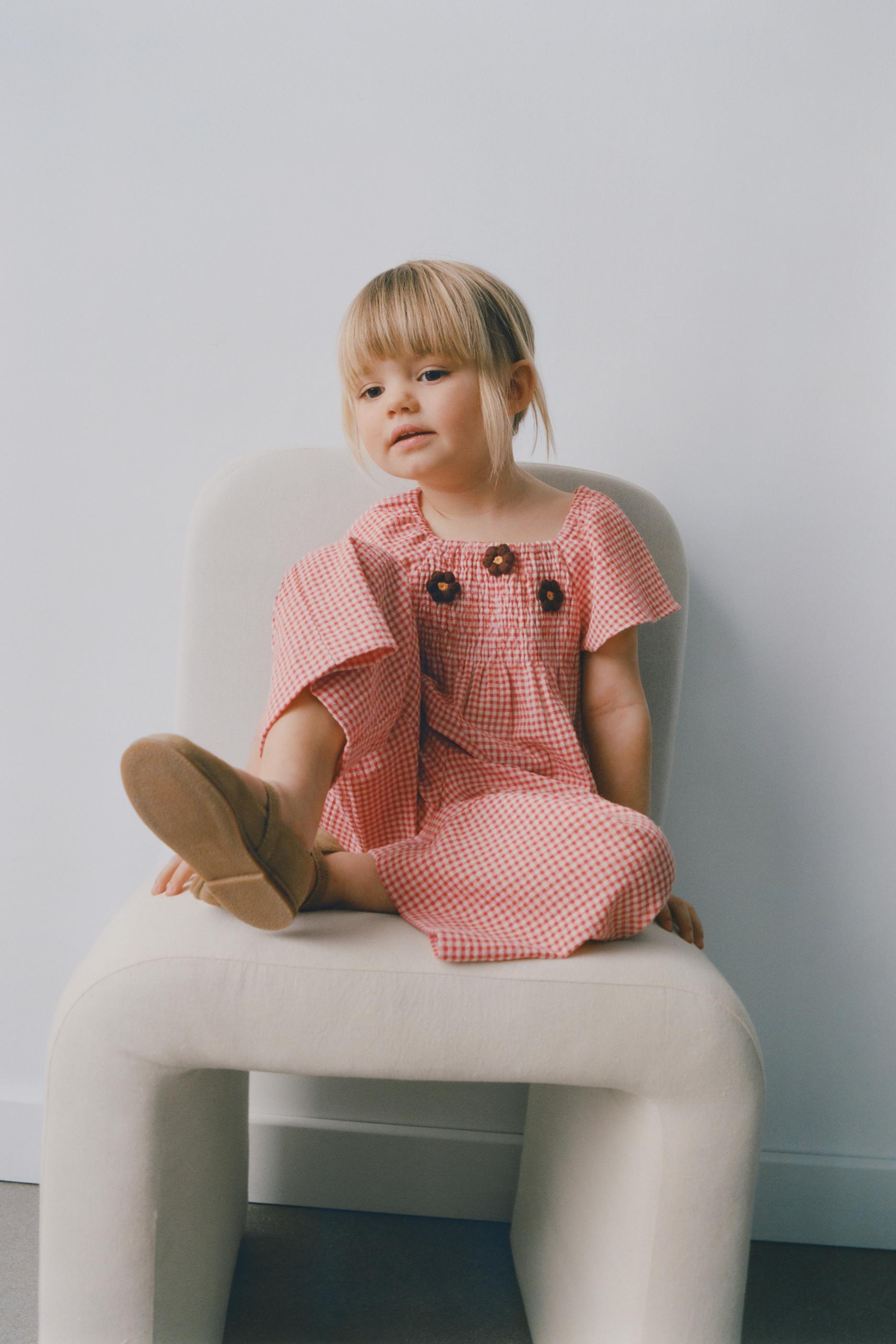 BLOUSE À CARREAUX VICHY FLEURS