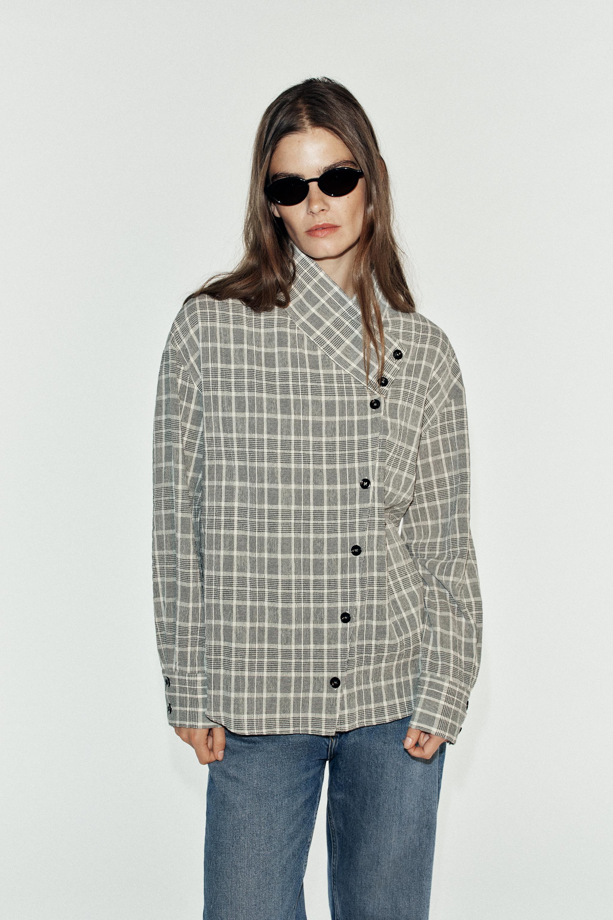 CHEMISE CROISÉE À CARREAUX